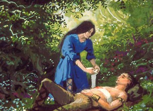 Lúthien Tends Beren's Wound