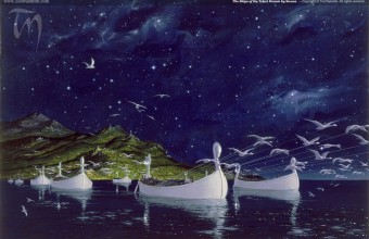 The Ships of the Teleri Drawn by Swans