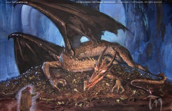 A conversation with Smaug (colour sketch)