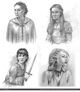 Catelyn Stark, Sansa Stark, Arya Stark, Daenerys Targaryen