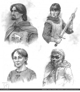 Eddard Stark, Jon Snow, Bran Stark, Tyrion Lannister